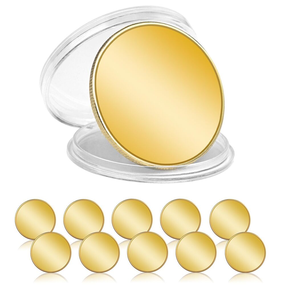 3880 10 Pcs Blank Challenge Coin, Engraving Blanks Coins, Solid Brass/Zinc
